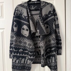 Nightmare Before Christmas Fair Isle Drape Front Cardigan